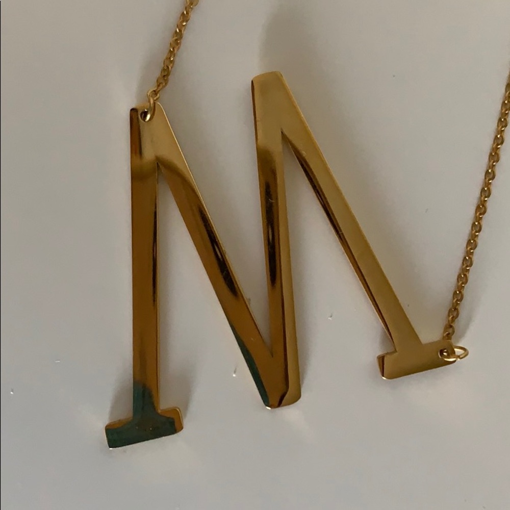 Gold M Necklace